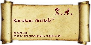 Karakas Anikó névjegykártya