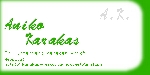 aniko karakas business card